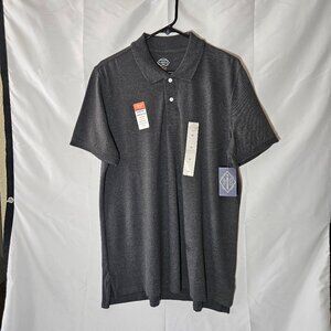 NWT St. John’s Bay Men’s Polo Shirt – Classic Fit – Charcoal Gray – Size M